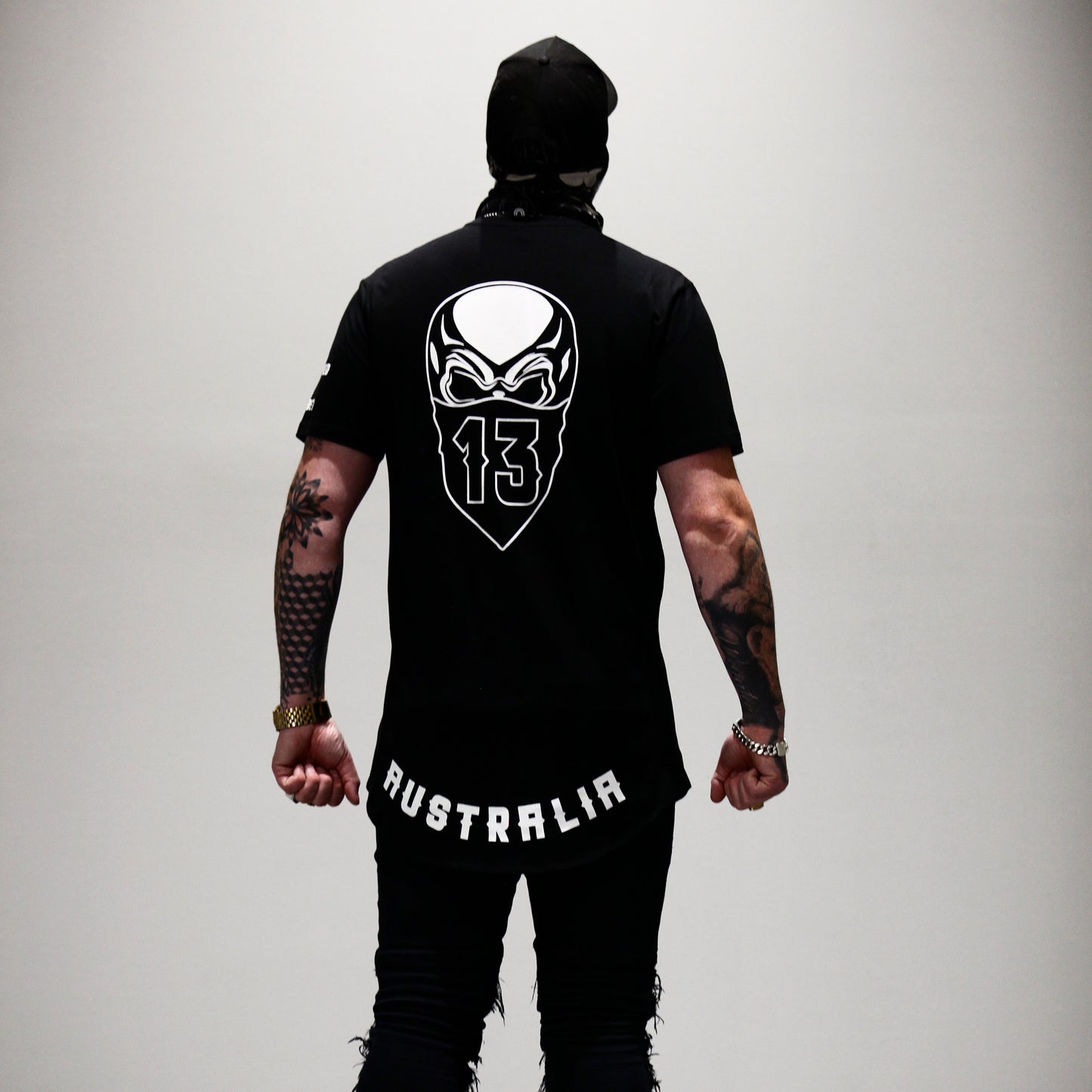 Masked Up Drop Hem Tee