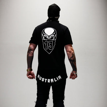 Masked Up Drop Hem Tee
