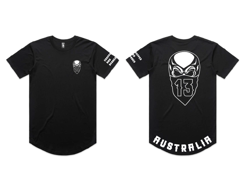 Masked Up Drop Hem Tee